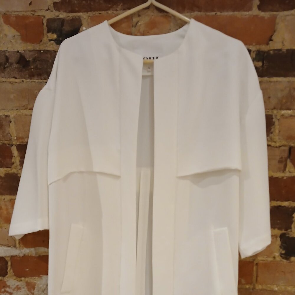 NOUL White Midi Length Light Overcoat